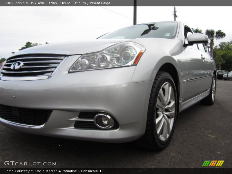 Liquid Platinum / Wheat Beige 2009 Infiniti M 35x AWD Sedan