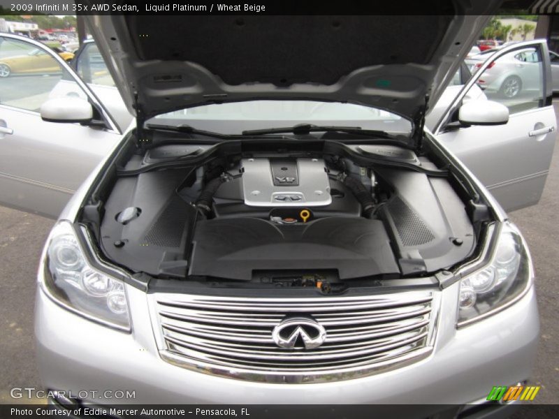 Liquid Platinum / Wheat Beige 2009 Infiniti M 35x AWD Sedan