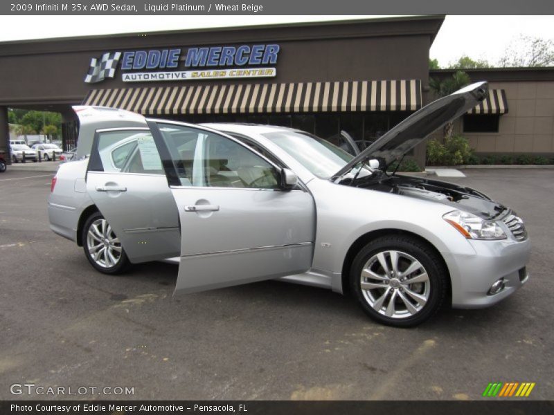 Liquid Platinum / Wheat Beige 2009 Infiniti M 35x AWD Sedan