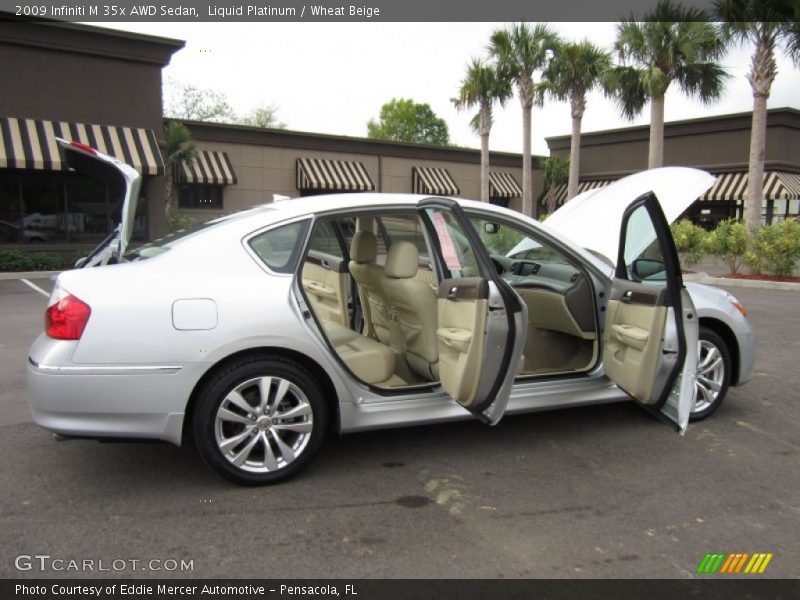 Liquid Platinum / Wheat Beige 2009 Infiniti M 35x AWD Sedan