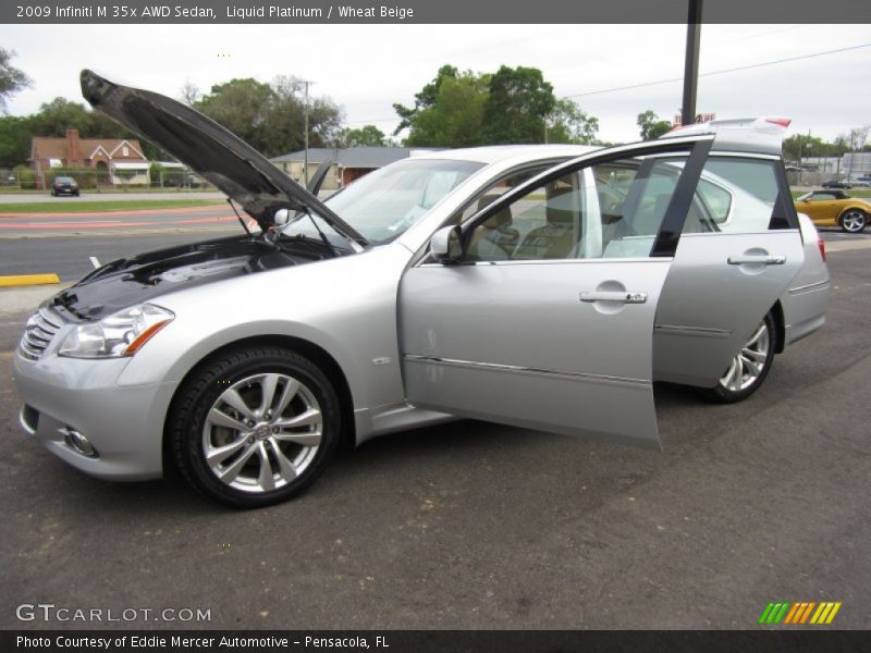 Liquid Platinum / Wheat Beige 2009 Infiniti M 35x AWD Sedan