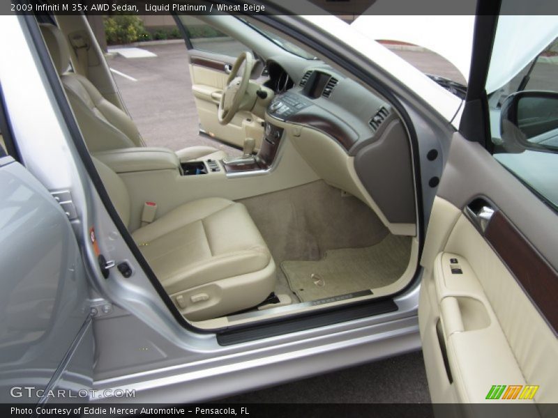 Liquid Platinum / Wheat Beige 2009 Infiniti M 35x AWD Sedan