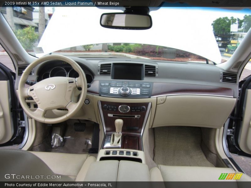 Liquid Platinum / Wheat Beige 2009 Infiniti M 35x AWD Sedan