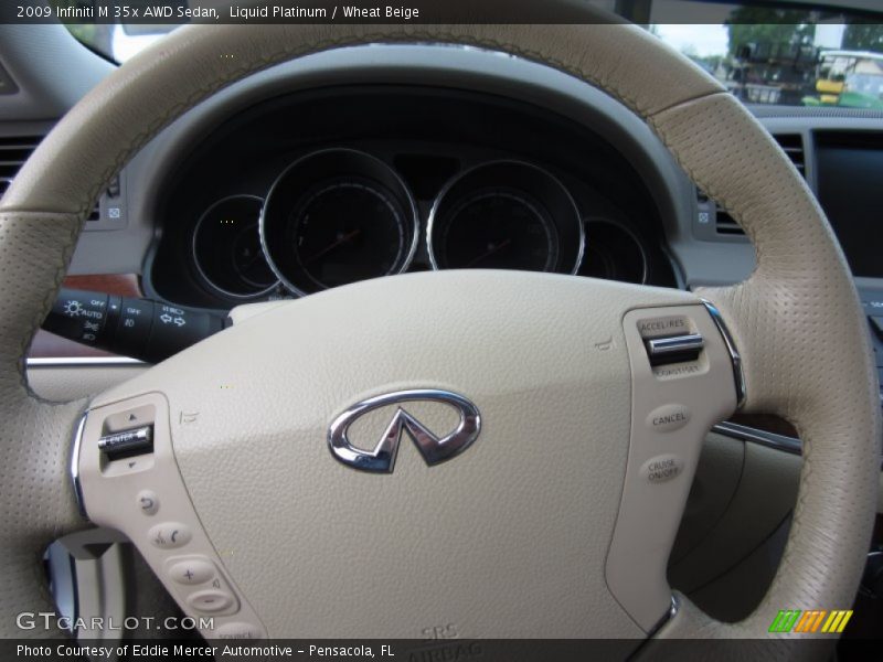 Liquid Platinum / Wheat Beige 2009 Infiniti M 35x AWD Sedan