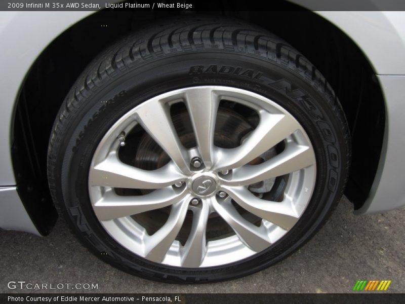 Liquid Platinum / Wheat Beige 2009 Infiniti M 35x AWD Sedan