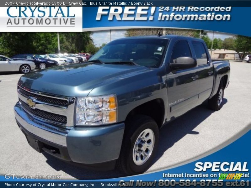 Blue Granite Metallic / Ebony Black 2007 Chevrolet Silverado 1500 LT Crew Cab