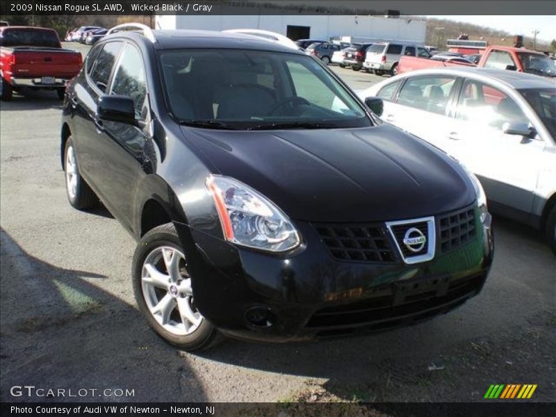 Wicked Black / Gray 2009 Nissan Rogue SL AWD