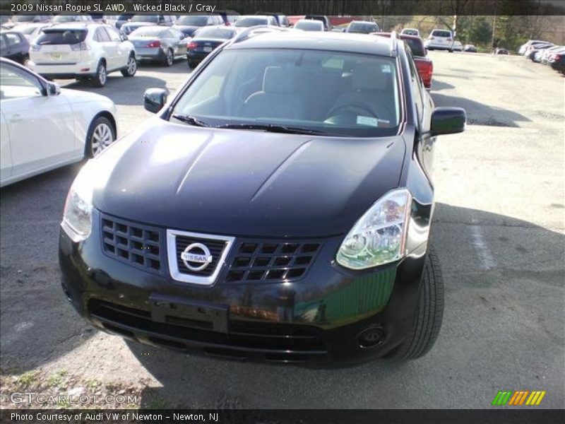 Wicked Black / Gray 2009 Nissan Rogue SL AWD