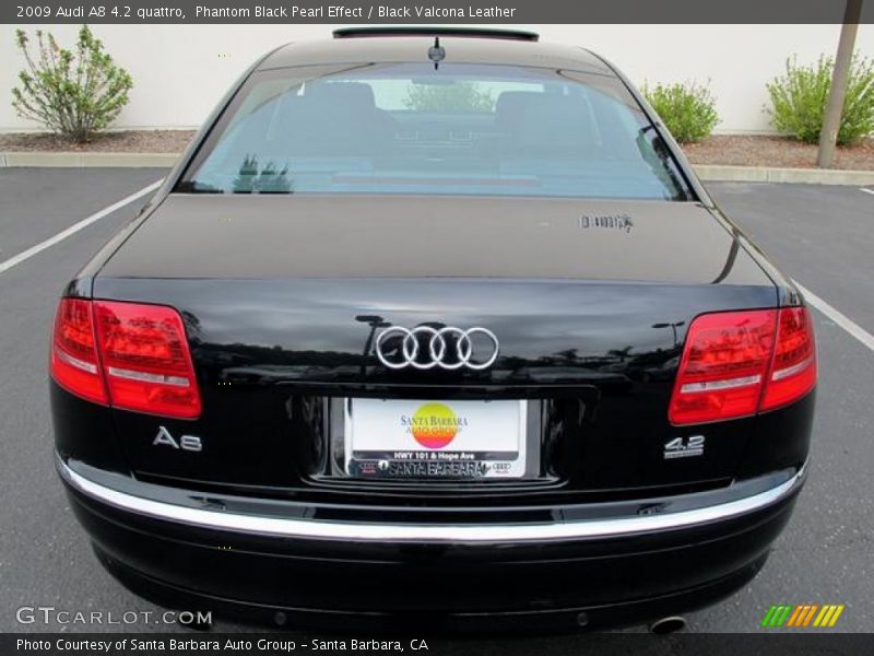 Phantom Black Pearl Effect / Black Valcona Leather 2009 Audi A8 4.2 quattro