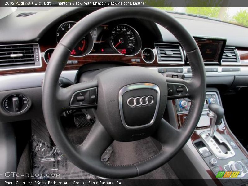 Phantom Black Pearl Effect / Black Valcona Leather 2009 Audi A8 4.2 quattro