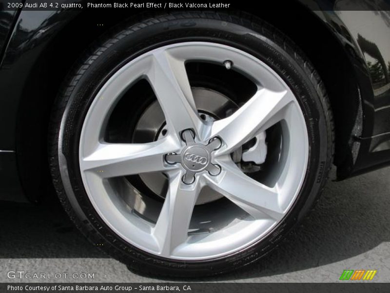 Phantom Black Pearl Effect / Black Valcona Leather 2009 Audi A8 4.2 quattro