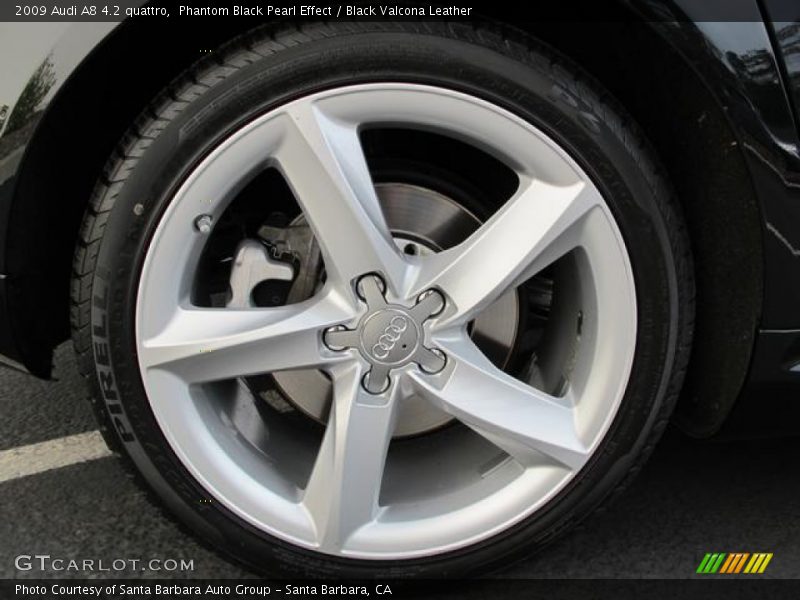 Phantom Black Pearl Effect / Black Valcona Leather 2009 Audi A8 4.2 quattro