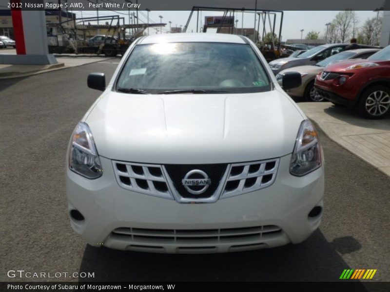 Pearl White / Gray 2012 Nissan Rogue S AWD