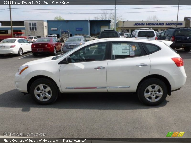 Pearl White / Gray 2012 Nissan Rogue S AWD