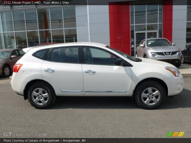 Pearl White / Gray 2012 Nissan Rogue S AWD