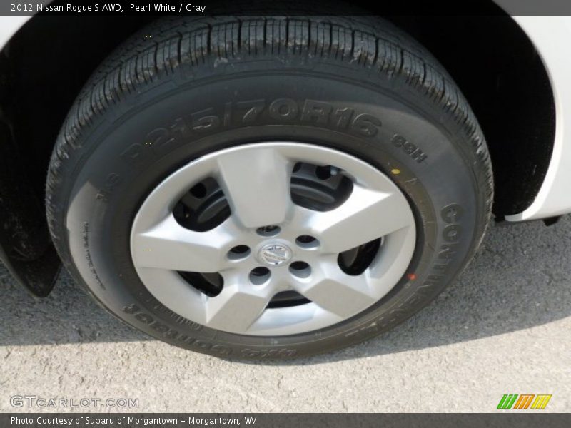 Pearl White / Gray 2012 Nissan Rogue S AWD