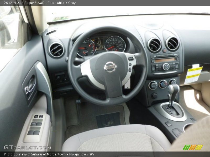 Pearl White / Gray 2012 Nissan Rogue S AWD