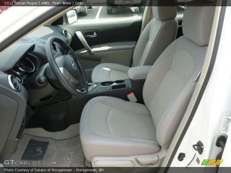 Pearl White / Gray 2012 Nissan Rogue S AWD