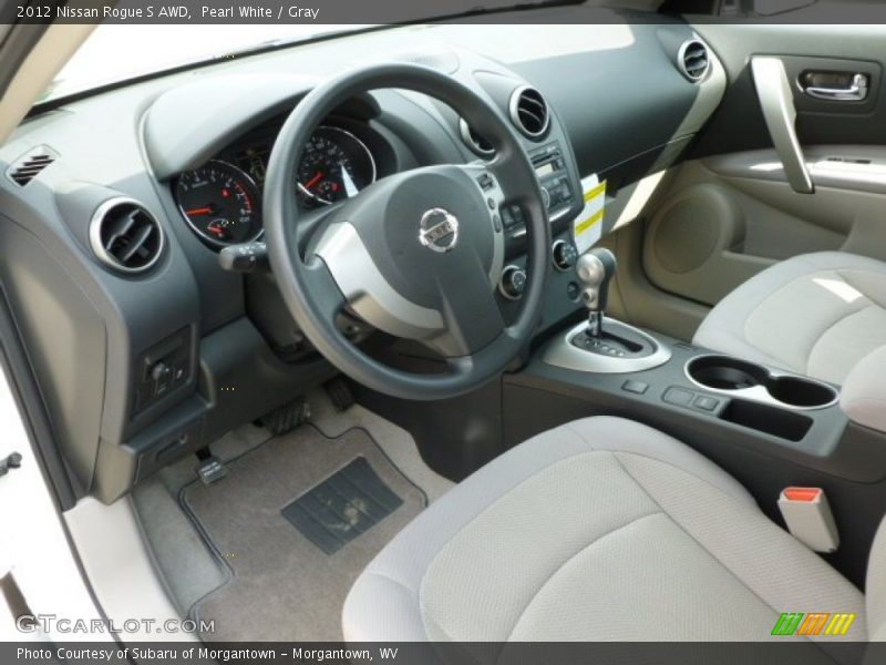 Pearl White / Gray 2012 Nissan Rogue S AWD