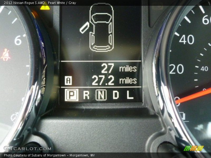 Pearl White / Gray 2012 Nissan Rogue S AWD