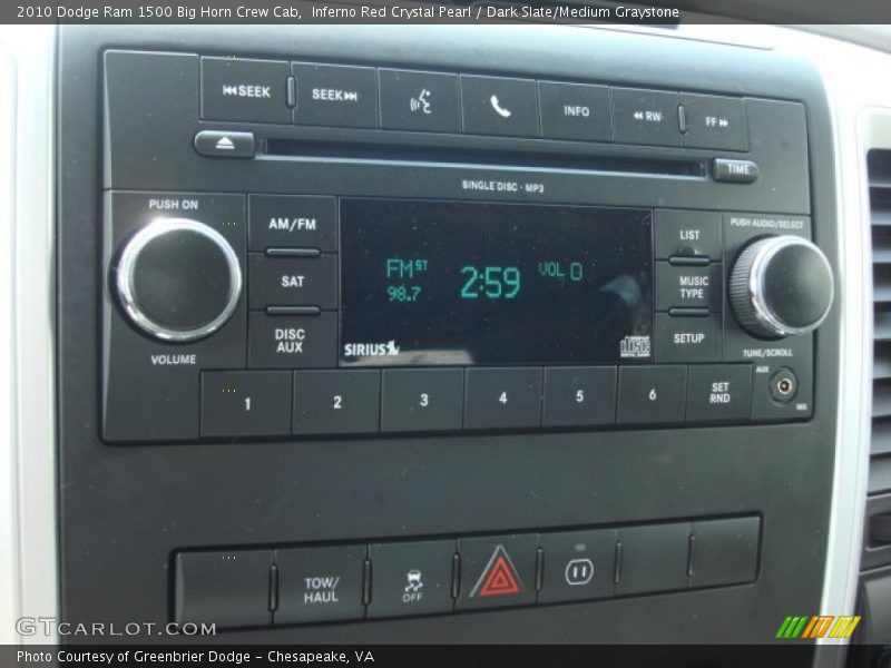 Inferno Red Crystal Pearl / Dark Slate/Medium Graystone 2010 Dodge Ram 1500 Big Horn Crew Cab