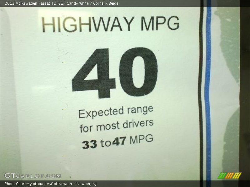 Candy White / Cornsilk Beige 2012 Volkswagen Passat TDI SE