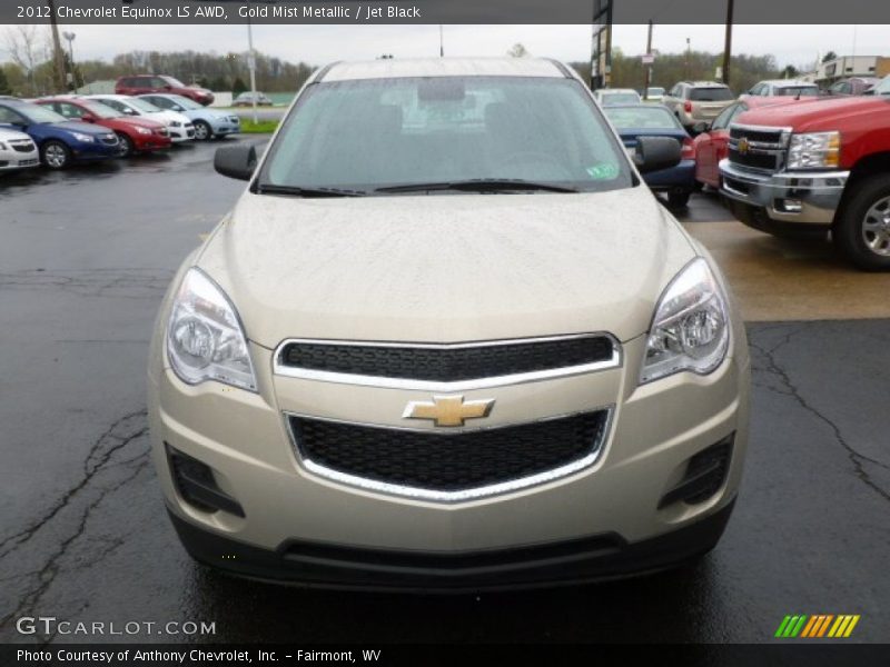 Gold Mist Metallic / Jet Black 2012 Chevrolet Equinox LS AWD