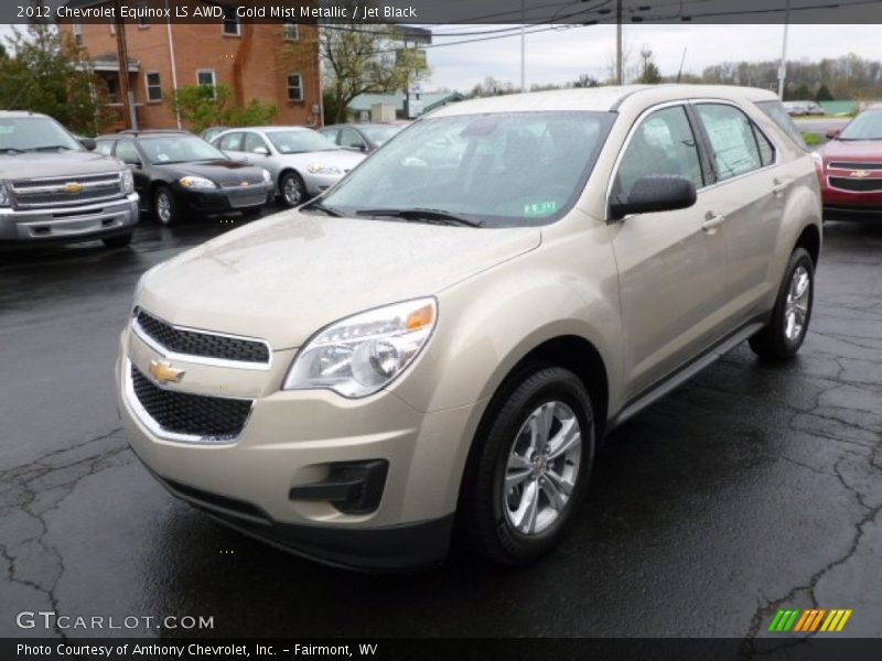 Gold Mist Metallic / Jet Black 2012 Chevrolet Equinox LS AWD