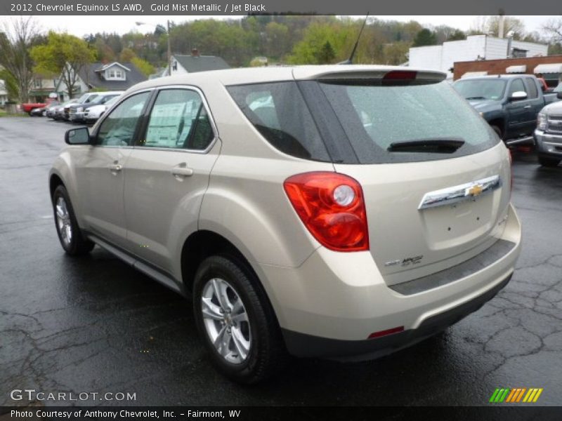 Gold Mist Metallic / Jet Black 2012 Chevrolet Equinox LS AWD