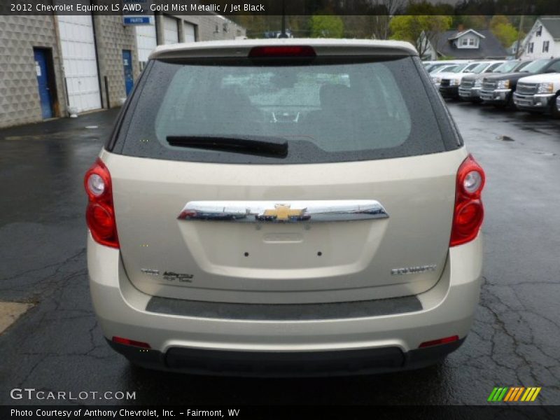 Gold Mist Metallic / Jet Black 2012 Chevrolet Equinox LS AWD