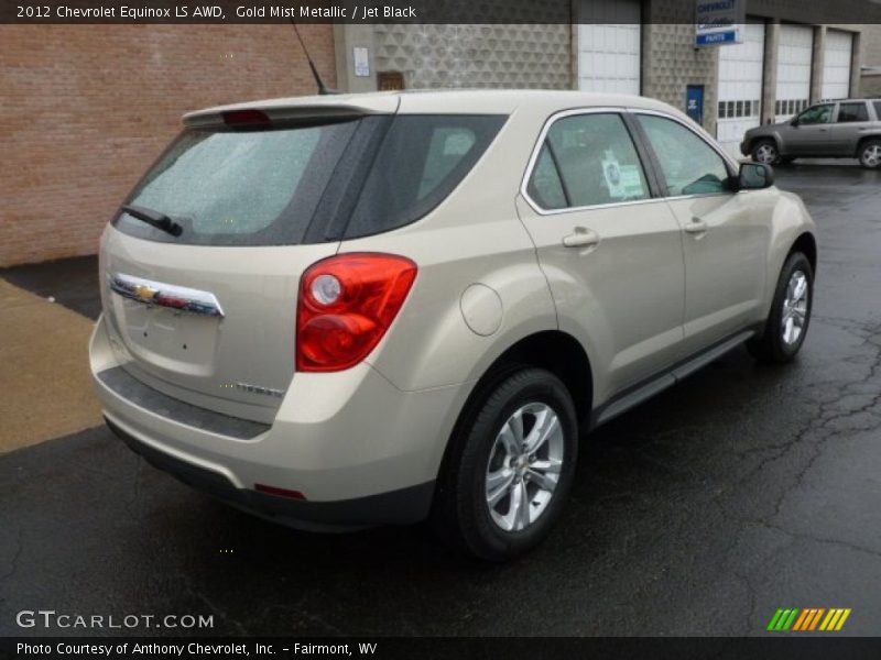 Gold Mist Metallic / Jet Black 2012 Chevrolet Equinox LS AWD
