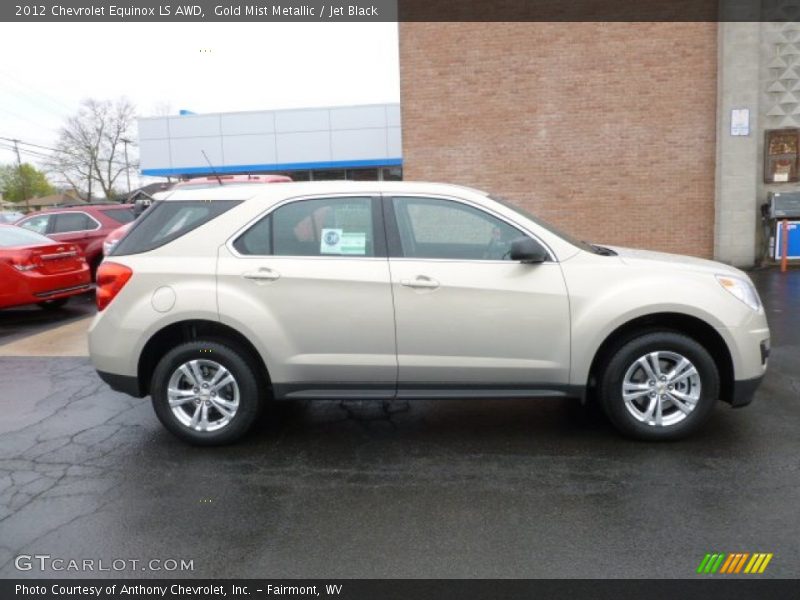 Gold Mist Metallic / Jet Black 2012 Chevrolet Equinox LS AWD