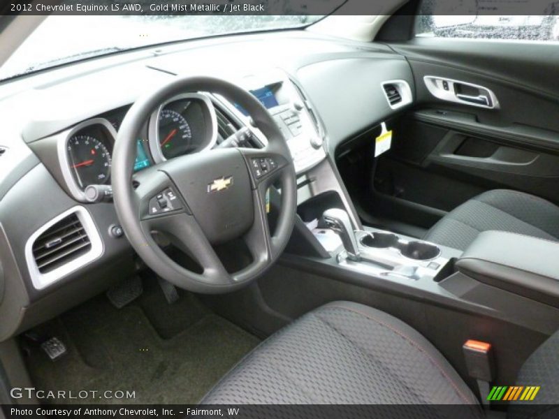 Gold Mist Metallic / Jet Black 2012 Chevrolet Equinox LS AWD