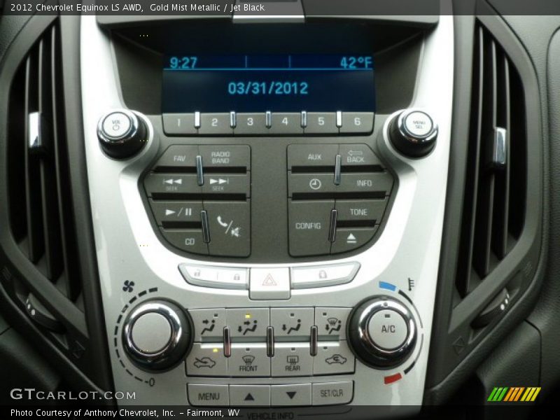 Gold Mist Metallic / Jet Black 2012 Chevrolet Equinox LS AWD