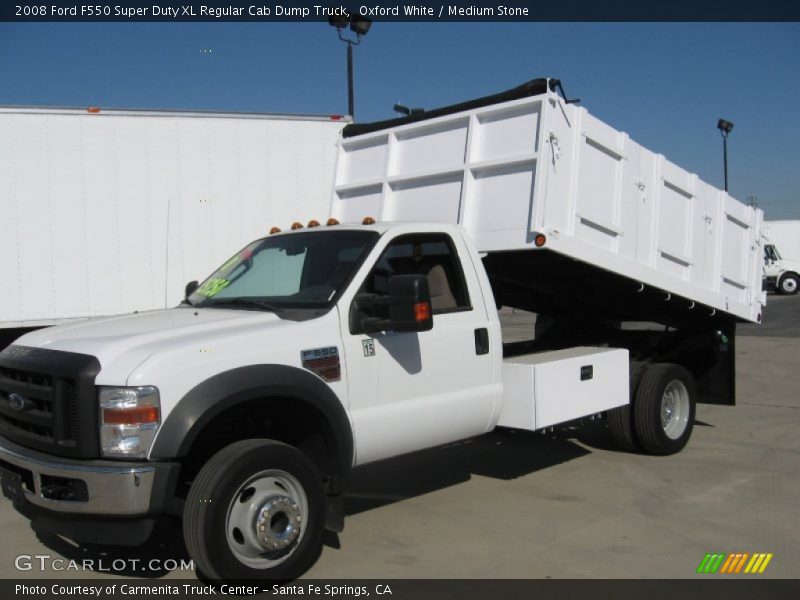 Oxford White / Medium Stone 2008 Ford F550 Super Duty XL Regular Cab Dump Truck