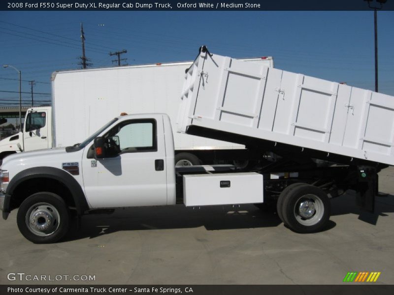 Oxford White / Medium Stone 2008 Ford F550 Super Duty XL Regular Cab Dump Truck