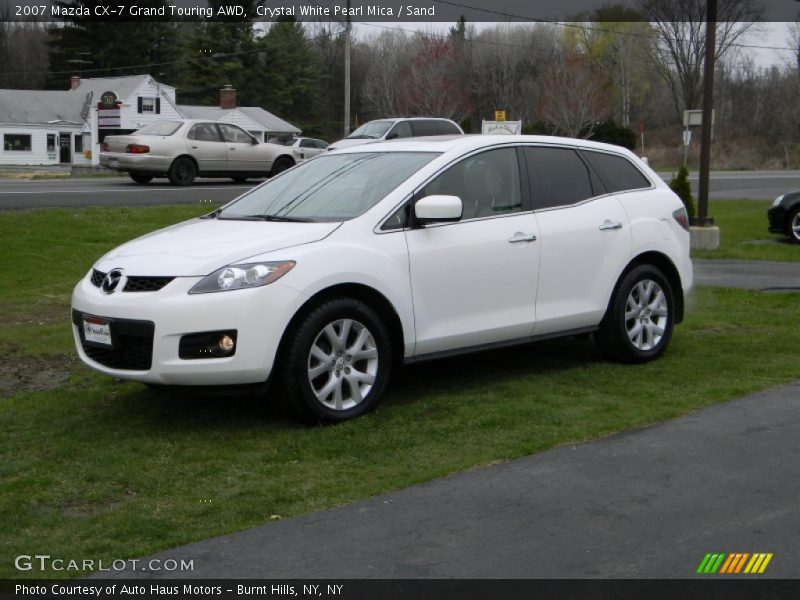 Crystal White Pearl Mica / Sand 2007 Mazda CX-7 Grand Touring AWD