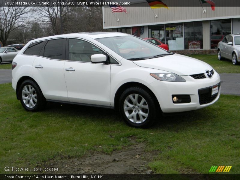 Crystal White Pearl Mica / Sand 2007 Mazda CX-7 Grand Touring AWD