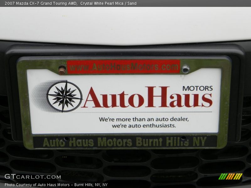 Crystal White Pearl Mica / Sand 2007 Mazda CX-7 Grand Touring AWD