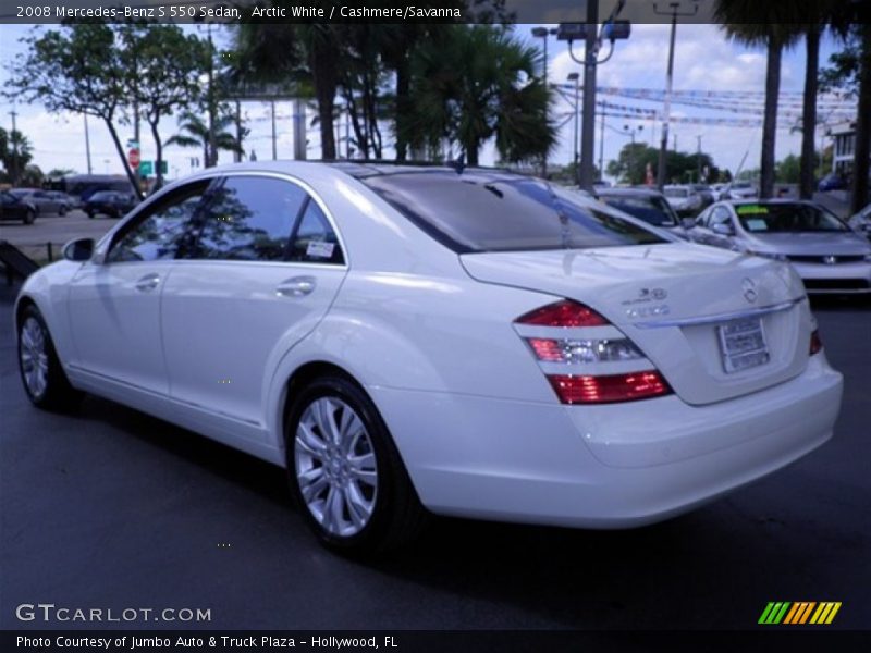 Arctic White / Cashmere/Savanna 2008 Mercedes-Benz S 550 Sedan