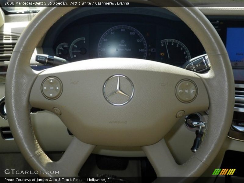 Arctic White / Cashmere/Savanna 2008 Mercedes-Benz S 550 Sedan