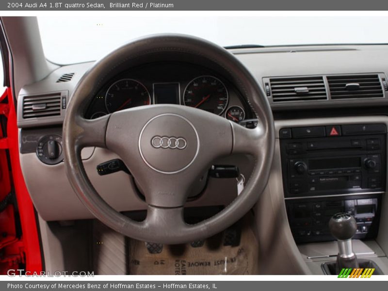Brilliant Red / Platinum 2004 Audi A4 1.8T quattro Sedan