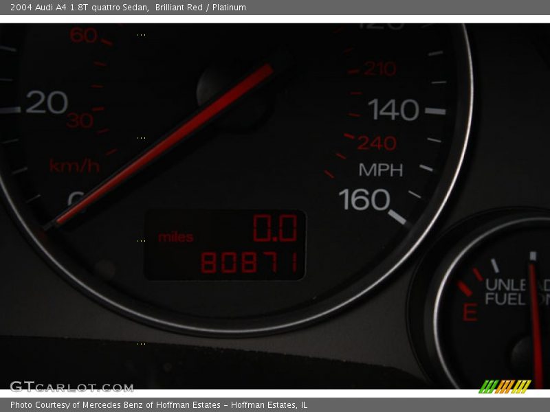 Brilliant Red / Platinum 2004 Audi A4 1.8T quattro Sedan
