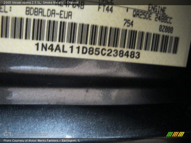 Smoke Metallic / Charcoal 2005 Nissan Altima 2.5 SL