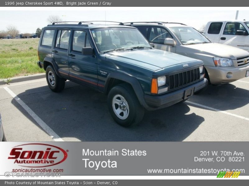 Bright Jade Green / Gray 1996 Jeep Cherokee Sport 4WD