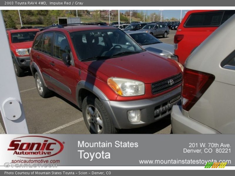 Impulse Red / Gray 2003 Toyota RAV4 4WD
