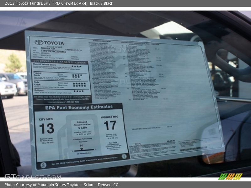 Black / Black 2012 Toyota Tundra SR5 TRD CrewMax 4x4