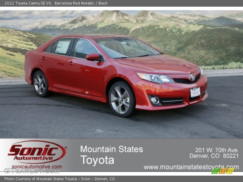 Barcelona Red Metallic / Black 2012 Toyota Camry SE V6