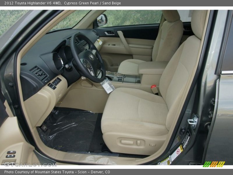 Cypress Green Pearl / Sand Beige 2012 Toyota Highlander V6 4WD