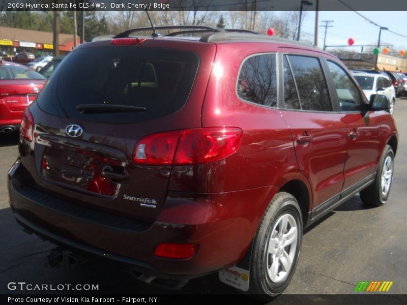 Dark Cherry / Beige 2009 Hyundai Santa Fe GLS 4WD